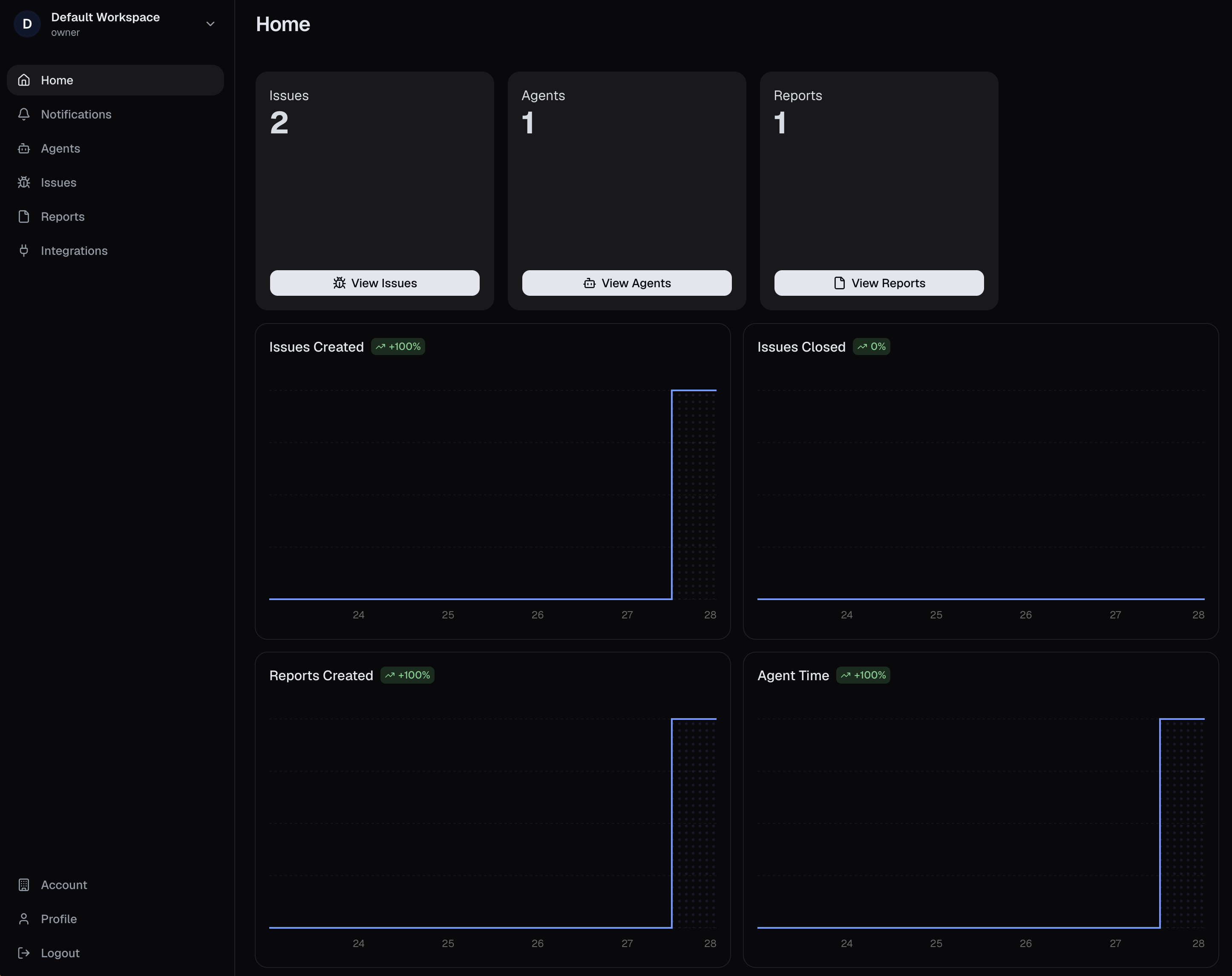 Drum app dashboard interface